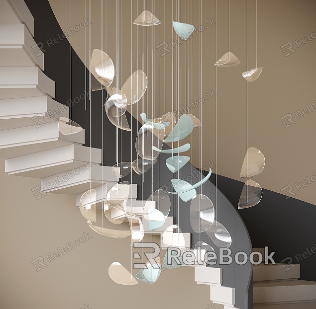 modern stairwell chandelier revolving staircase model