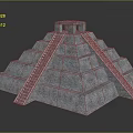 Stone Pyramid Structure With Symmetrical Stairs And Top Chamber Design 3d model