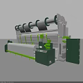 Advanced Industrial Textile Machine With Multiple Green White Rollers And Control Panel