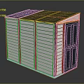 Standalone Storage Shed With White Walls Dark Roof And Corrugated Design Door