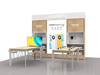 Mobile Phone Store Experience Table Computer Digital Accessories Cabinet Fashion Cabinet Display Shelf Huawei Apple Xiaomi OV Mobile VR Game 3d model