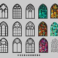 Various Architectural Window Designs With Gothic Styles Stained Glass And Geometric Patterns