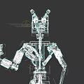 Lego Style Game Movie Character Robot With Insect Head White Black Orange Color And Plate