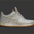 White Leather Lace Up Sneakers With Orange Sole And Yellow Accents Classic Style