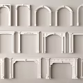 Various White Door Frame Designs With Arched Shapes And Decorative Details
