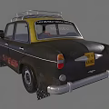 Vintage Black Car With Roof Rack And Red 572 Lettering