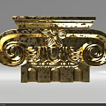 Golden Decorative Classical Capital With Floral Pattern And Scroll Design Elements 3d model