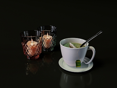 Modern coffee cup coffee cup candle light combination model