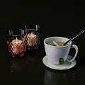 Modern coffee cup coffee cup candle light combination 3d model