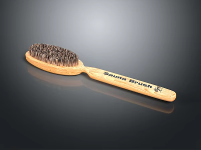 Shuna Brush Featuring Wooden Handle And Dense Bristles For Daily Grooming 3d model