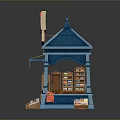 Vibrant Shop Kiosk Featuring Food Themed Postcards And Tasty Snacks