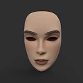 Realistic Woman Face Mask With Defined Eyebrows And Natural Lips Design