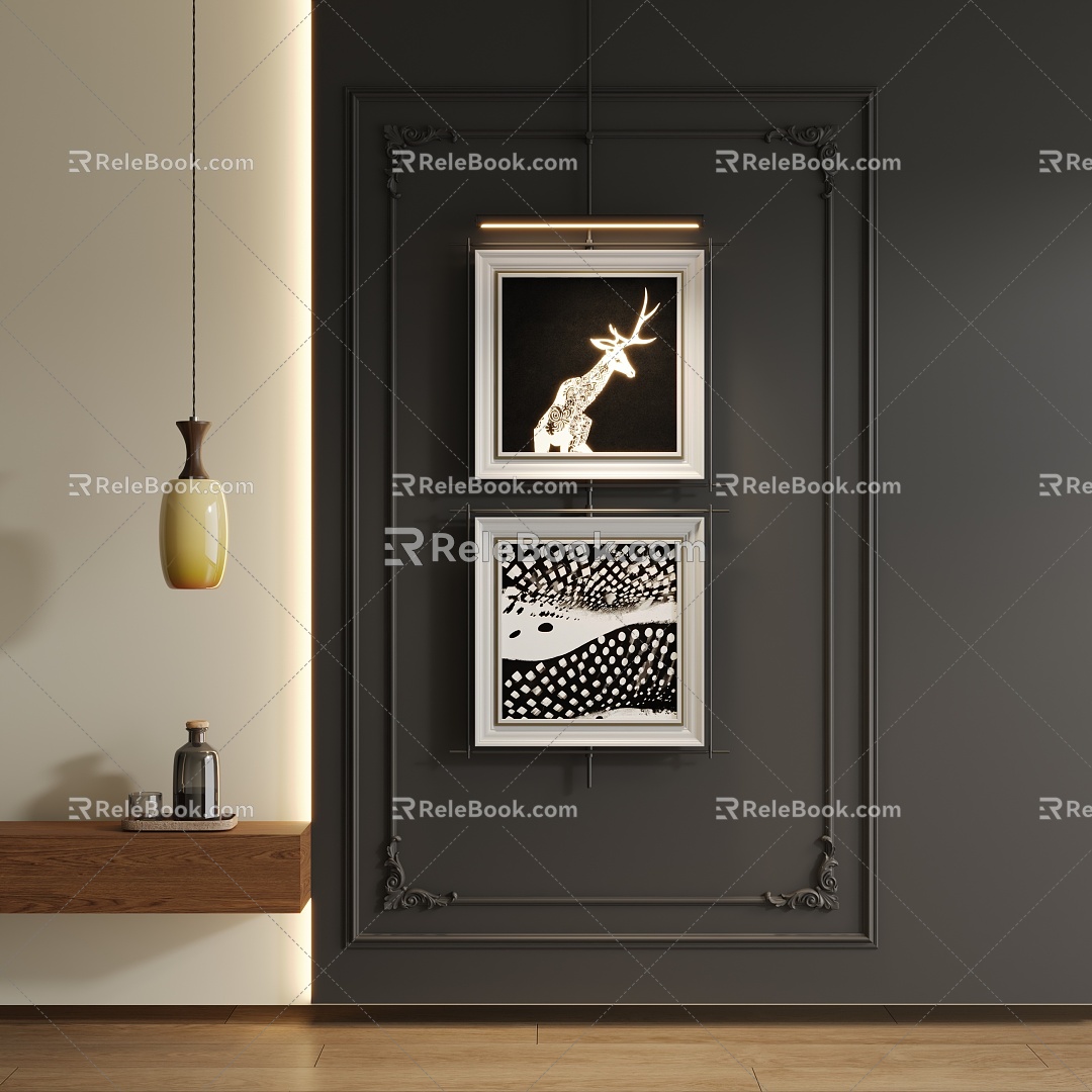 Modern Middle Ancient Style Decorative Painting 3d model