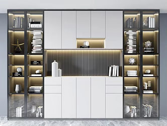 Light Luxury Bookcase Decorative Cabinet 3d model