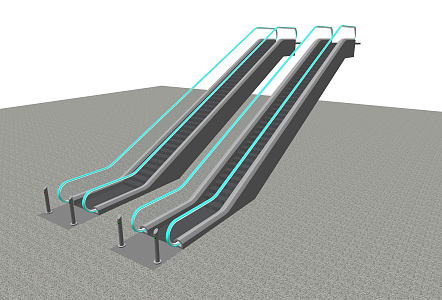 Modern Elevator Escalator 3d model