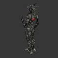 Game Movie Character Mechanical Robot Featuring Complex Metal Structure Detailed Joint Design And Headlight