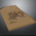 Detailed Architectural Model of House with Wooden Frame Structure on Base