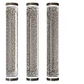 Three Modern Textured Columns With Metallic Surface And Vertical Lines Design