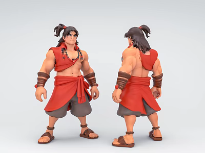 Men's Cartoon Men's Anime Characters Game Characters Houyi Vulcan Hand-made Blind Box 3d model