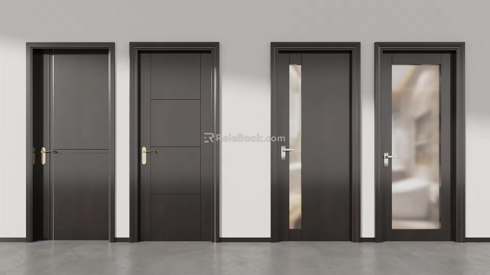 Modern swing door single door 3d model