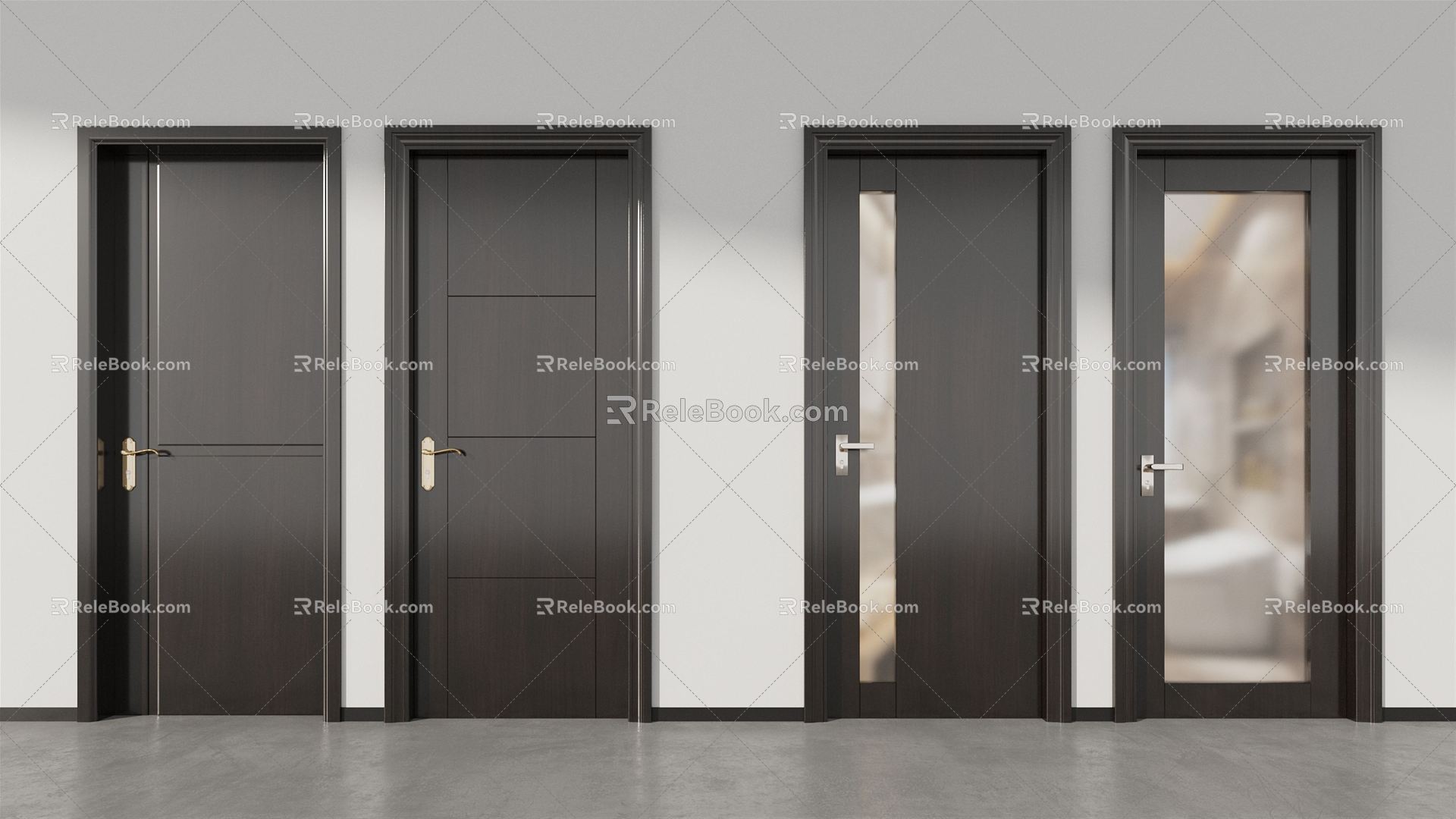 Modern swing door single door model