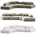 Modern Multiplayer Sofa Curved Sofa Sofa Corner Sofa 3d model