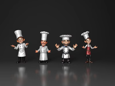 Kitchen God Male Chef Cartoon Men Cartoon Chef Cartoon Material Cartoon Elements 3d model