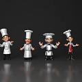 Cartoon Male Chefs Wearing Chef Hats Different White Uniform Styles Aprons Open Hands Lively Expressions