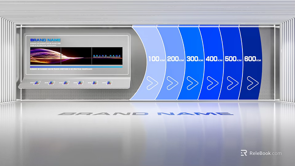 Audio Spectrum Analyzer With Colorful Waveform Screen And Blue Frequency Bars 100 To 600 3d model 