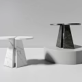 Modern Marble Coffee Tables With Unique Base Design In White And Black 3d model