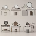 Modern Dressing Table Makeup Mirror Dressing Stool 3d model