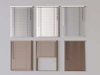 Various Colored Window Blinds With Different Designs For Home Interior Decor 3d model