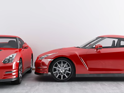 Two Red Sports Cars With Modern Sleek Exterior Design Features 3d model
