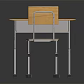 Modern Wooden Student Desk And Chair With Adjustable Metal Frame For Study Room