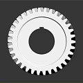 White Plastic Gear 3D Model With Smooth Surface And Reflective Background 3d model