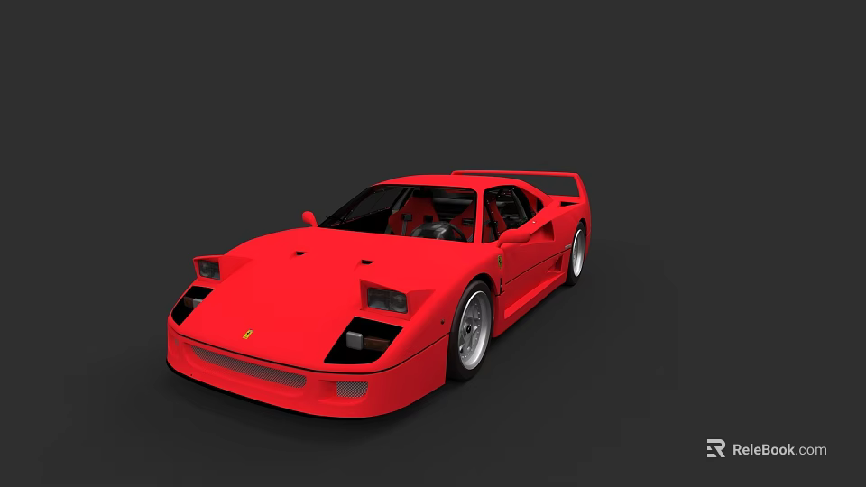 Red Ferrari Sports Car With Sleek Body Design And Alloy Wheels 3d model 