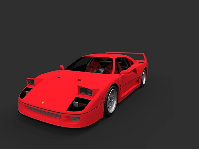 Red Ferrari Sports Car With Sleek Body Design And Alloy Wheels 3d model