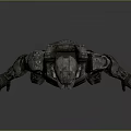 Sci-Fi Armored Warrior Creature in High Detail 3D Model With Metallic Armor Plates 3d model