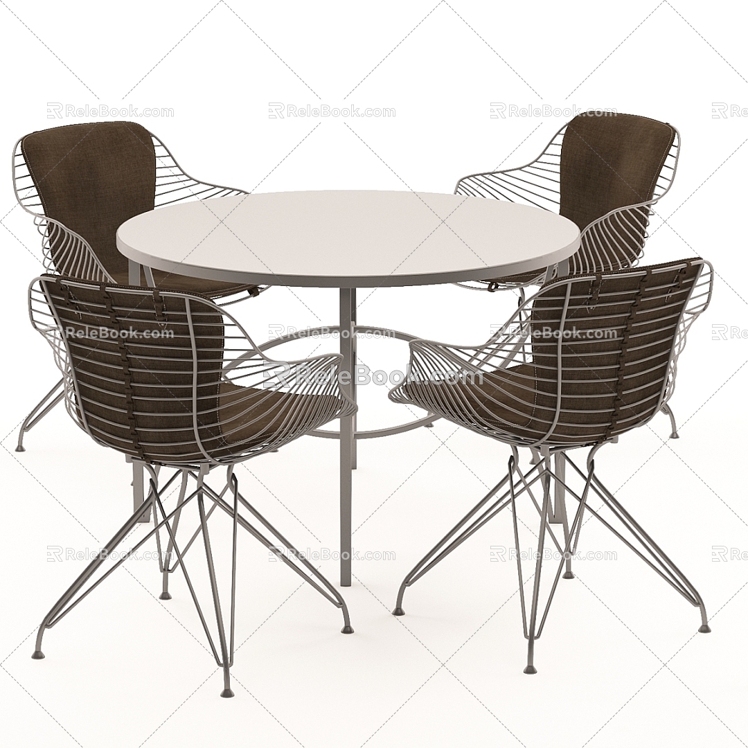 Dining Table Chair Dining Table Dining Chair Steel Wire Dining Chair Bar Chair Saddle Leather Hardware Stainless Steel Coffee Chair Master Design Armrest Outdoor Break 3d model