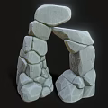 Natural Stone Arch Structure With Irregular Rock Blocks And Textured Surface 3d model