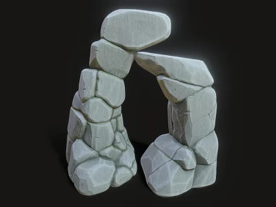 Natural Stone Arch Structure With Irregular Rock Blocks And Textured Surface 3d model Natural Stone Arch Structure With Irregular Rock Blocks And Textured Surface 3d model