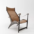 Modern Leisure Chair With Dark Wooden Frame And Brown Woven Seat And Backrest