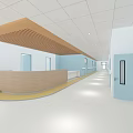 Hospital Ward Interior Featuring Two Beds White Sheets TV And Green Curtains