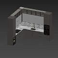 Modern Kitchen With Gray And White Cabinets Marble Countertop Wine Storage And Appliances