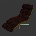 Modern Comfortable Chaise Lounge Design With Black Cushions Wooden Frame And Metal Base