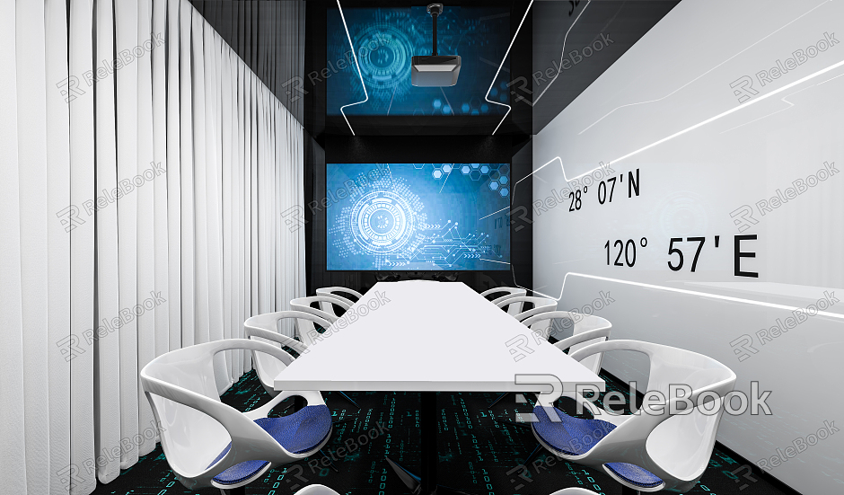 Modern Meeting Room Lounge Science and Technology Chess Room Recreation Room model