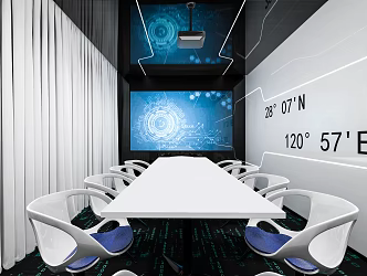 Modern Meeting Room Lounge Science and Technology Chess Room Recreation Room 3d model