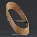 Unique Modern Wooden Single Chair With Curved Artistic Design And Smooth Texture