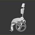 White Modern Wheelchair Structure With Comfortable Seat Backrest Armrests And Wheels 3d model