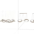 Modern Gold Circular Chandelier Design Featuring Illuminated Rings And Hanging Structure